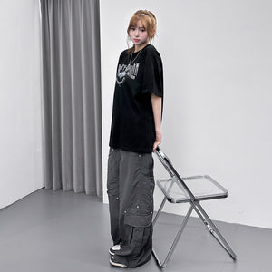[UNISEX] RIVET WIDE NYLON PANTS/ 2色