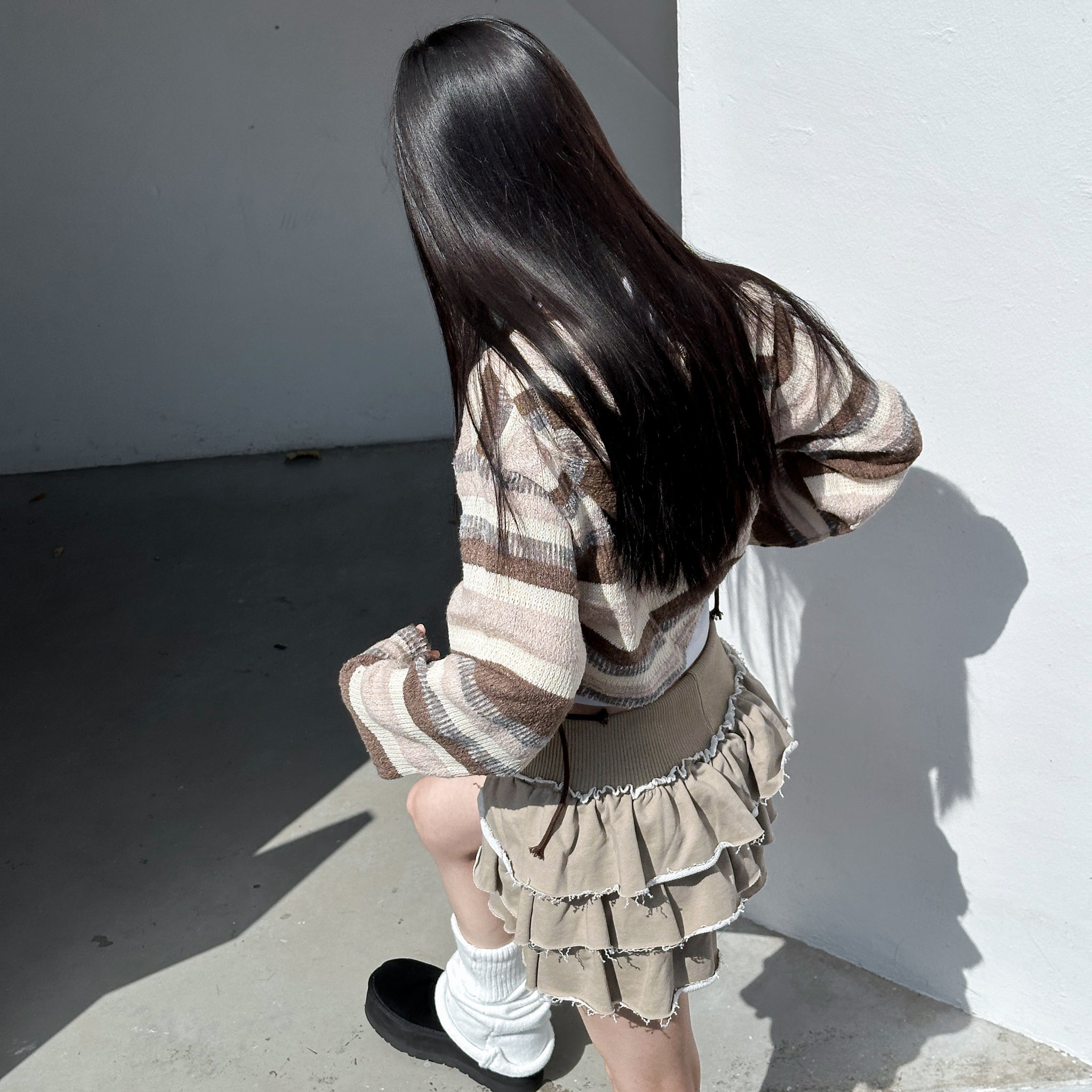 PIGMENT FRINGE RUFFLE SKIRT PANTS/ 2色
