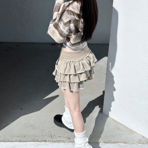 PIGMENT FRINGE RUFFLE SKIRT PANTS/ 2色
