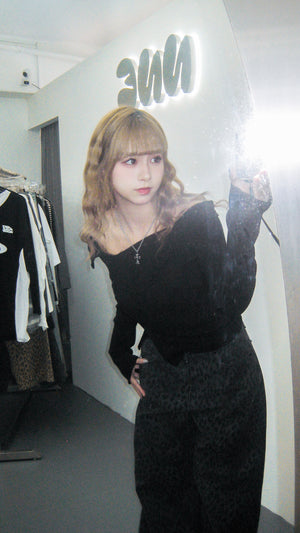 [BEST] SUMMER OFF SHOULDER BUTTON KNITWEAR/ 2色
