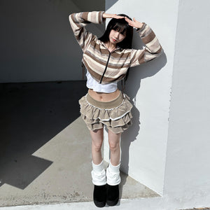 PIGMENT FRINGE RUFFLE SKIRT PANTS/ 2色