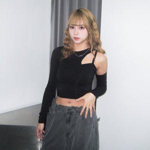 [HOT] UNBALANCE LONG SLEEVE/ 2色