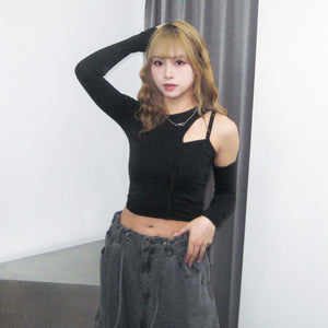 [HOT] UNBALANCE LONG SLEEVE/ 2色