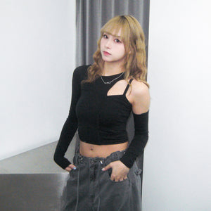 [HOT] UNBALANCE LONG SLEEVE/ 2色