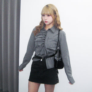 RIVET FRINGE MINI SKIRT/ 2色