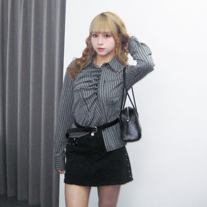 RIVET FRINGE MINI SKIRT/ 2色