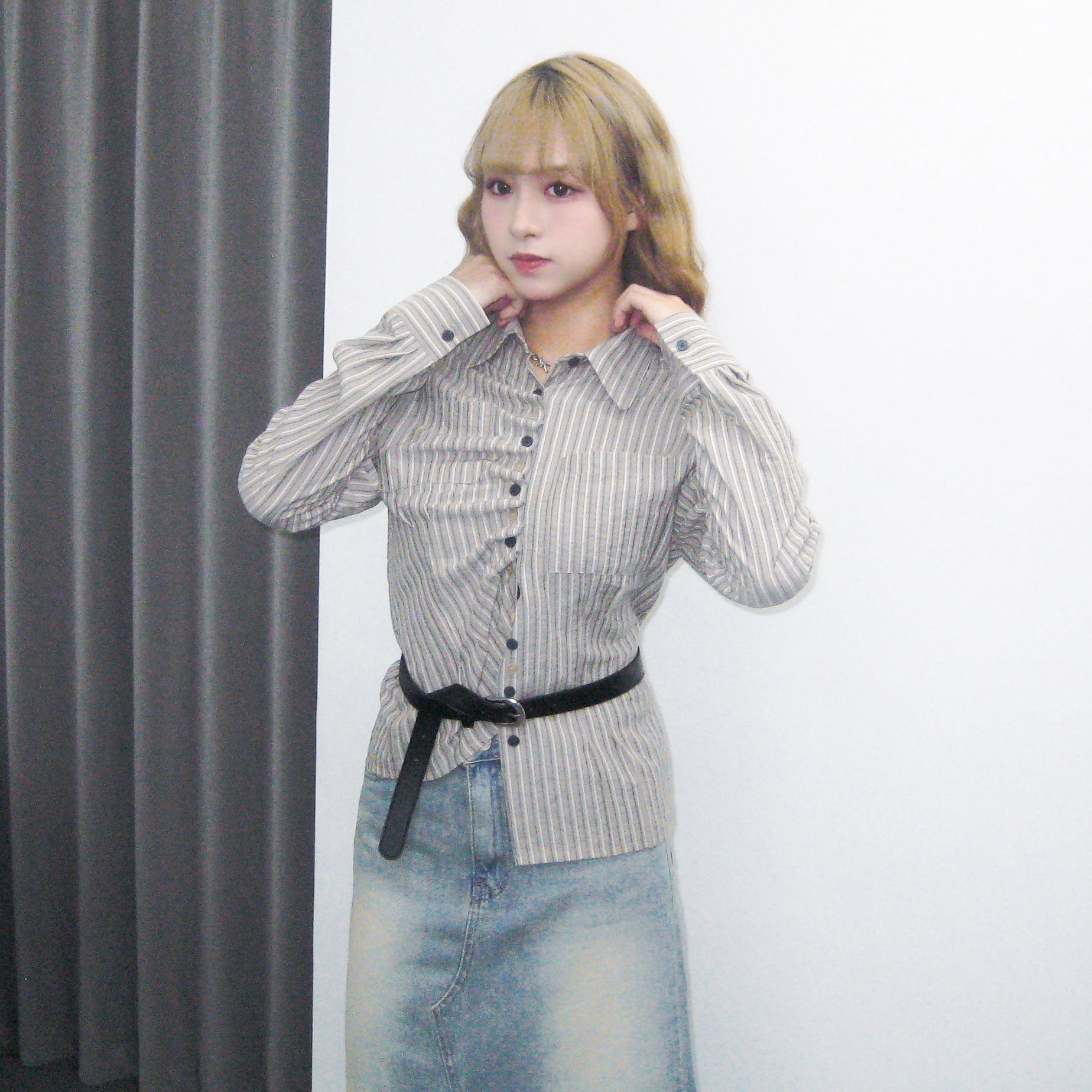 [一衫兩穿] 2WAY STRIPED SHIRT/ 2色