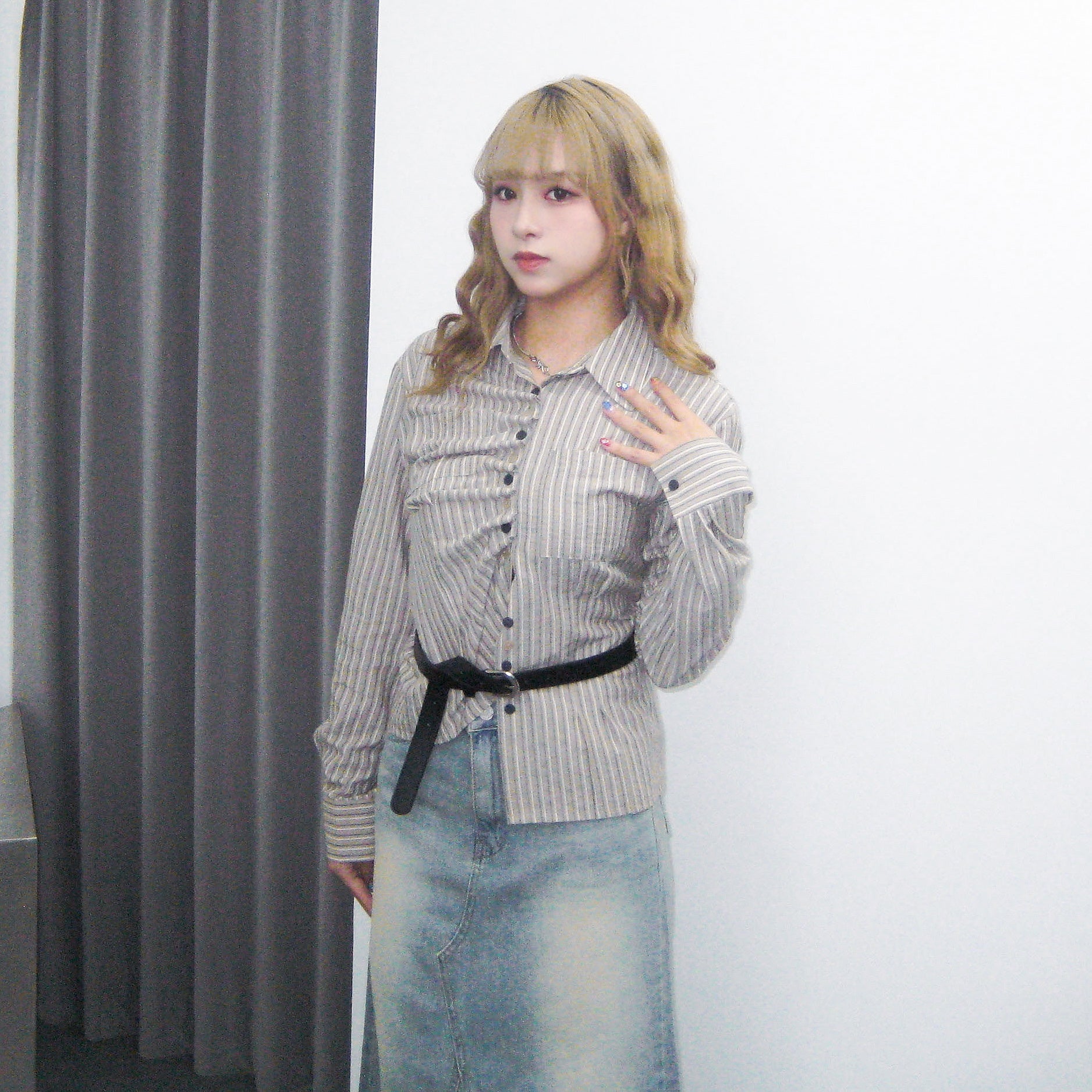 [一衫兩穿] 2WAY STRIPED SHIRT/ 2色