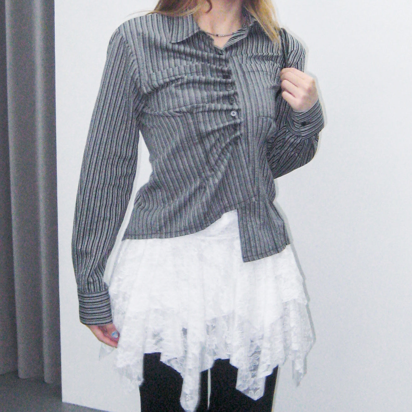 [一衫兩穿] 2WAY STRIPED SHIRT/ 2色
