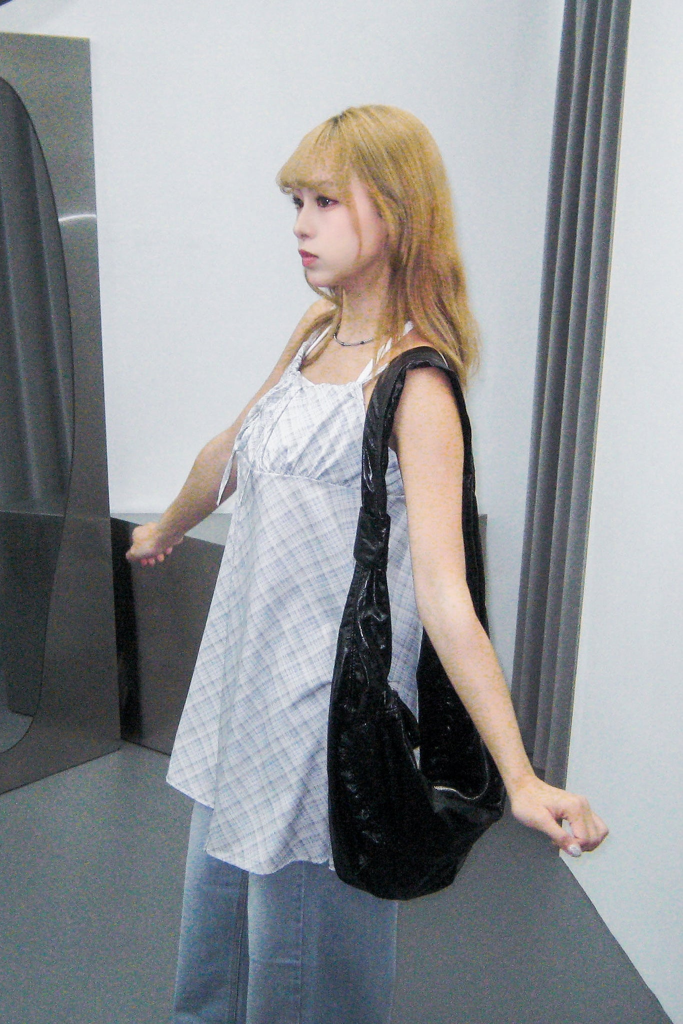 SPRING PLAID LAYERED NASHI DRESS/ 2色