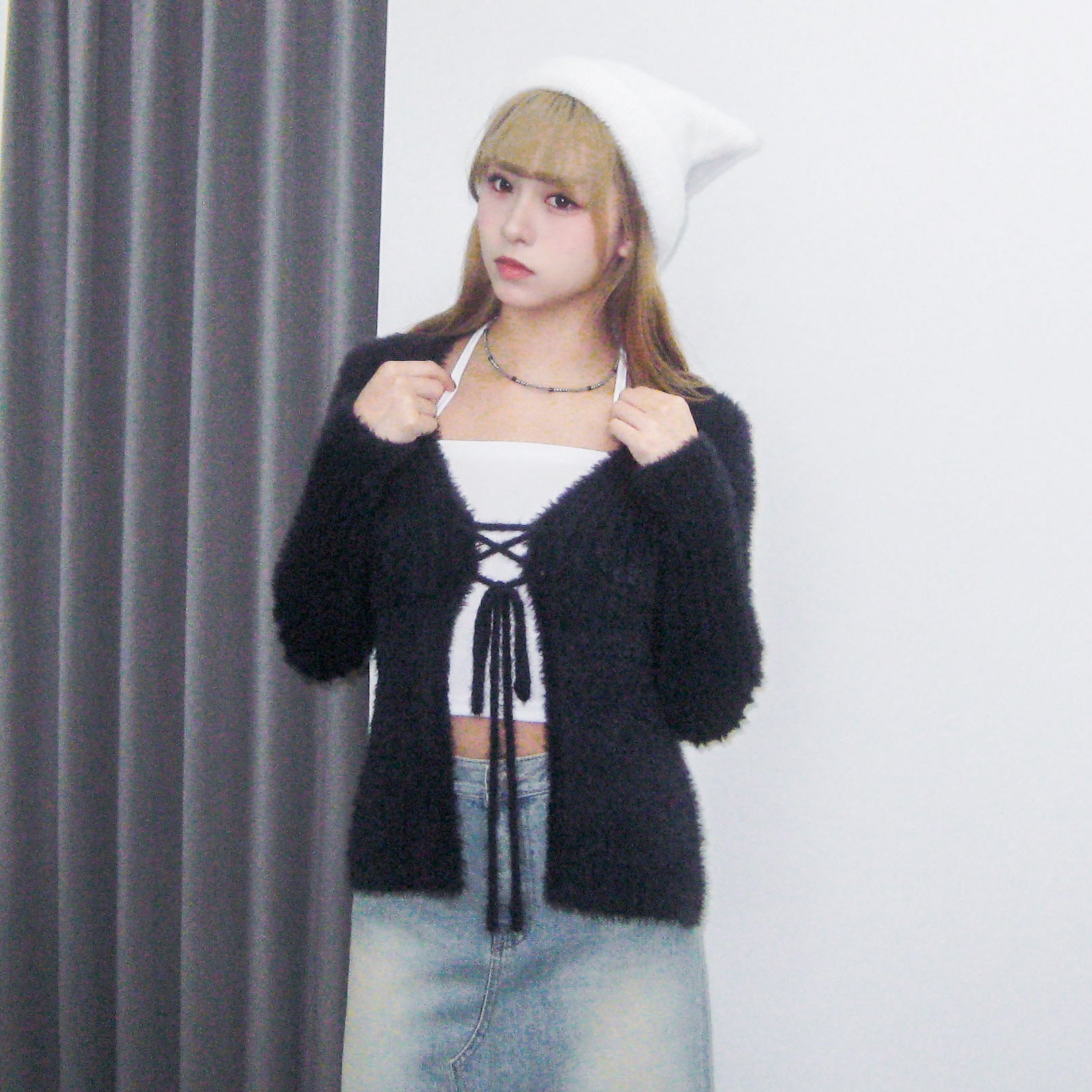 SQUARE NECK STRING SLEEVELESS/ 2色