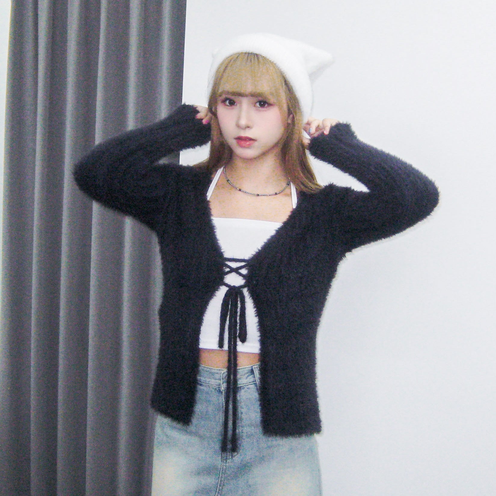 SQUARE NECK STRING SLEEVELESS/ 2色
