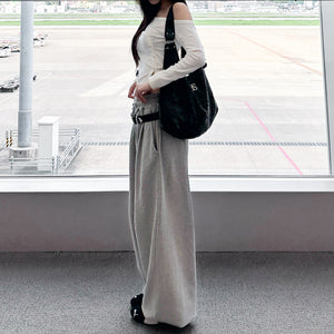 [UNISEX 高個子OK!] 有皮帶位! 可束腳EXTRA WIDE SWEATPANTS/ 1色