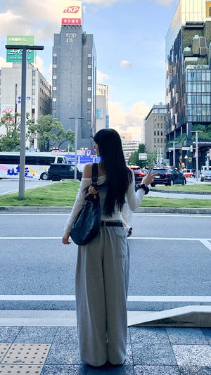[UNISEX 高個子OK!] 有皮帶位! 可束腳EXTRA WIDE SWEATPANTS/ 1色