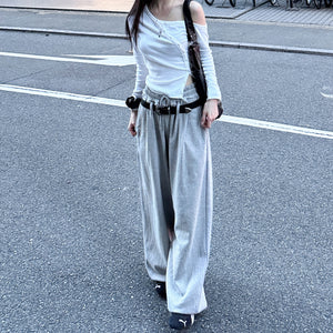 [UNISEX 高個子OK!] 有皮帶位! 可束腳EXTRA WIDE SWEATPANTS/ 1色
