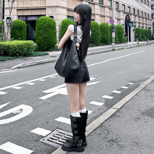 [心心銀釘] STRAIGHT STRIPES SHORTS/ 1色
