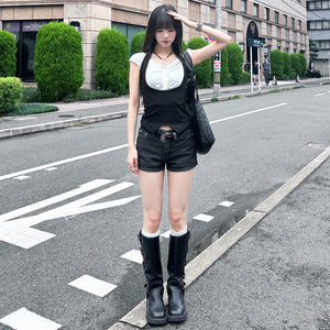 [心心銀釘] STRAIGHT STRIPES SHORTS/ 1色