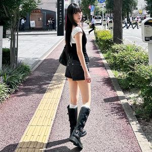 [心心銀釘] STRAIGHT STRIPES SHORTS/ 1色