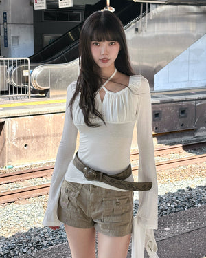 [2WAY] GLORILLA OFF SHOULDER & LONG SLEEVE TOP/ 2色
