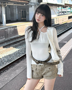 [2WAY] GLORILLA OFF SHOULDER & LONG SLEEVE TOP/ 2色