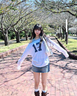 [SET] DOT DOT HALTER TOP LAYERED LONG SLEEVE SET/ 3色