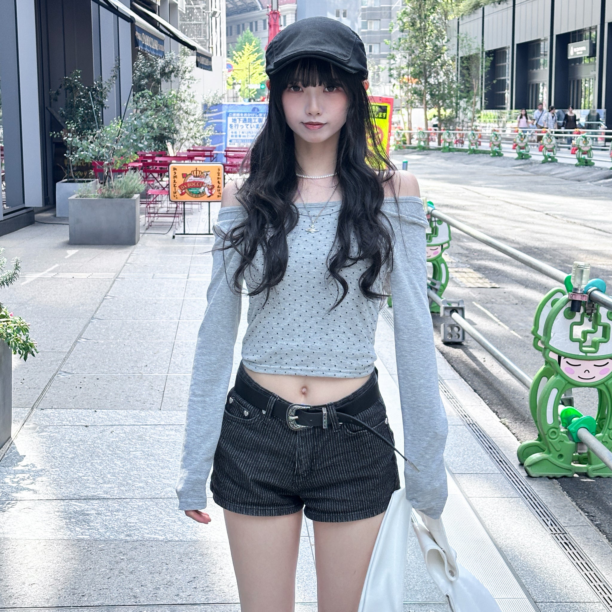 [心心銀釘] STRAIGHT STRIPES SHORTS/ 1色