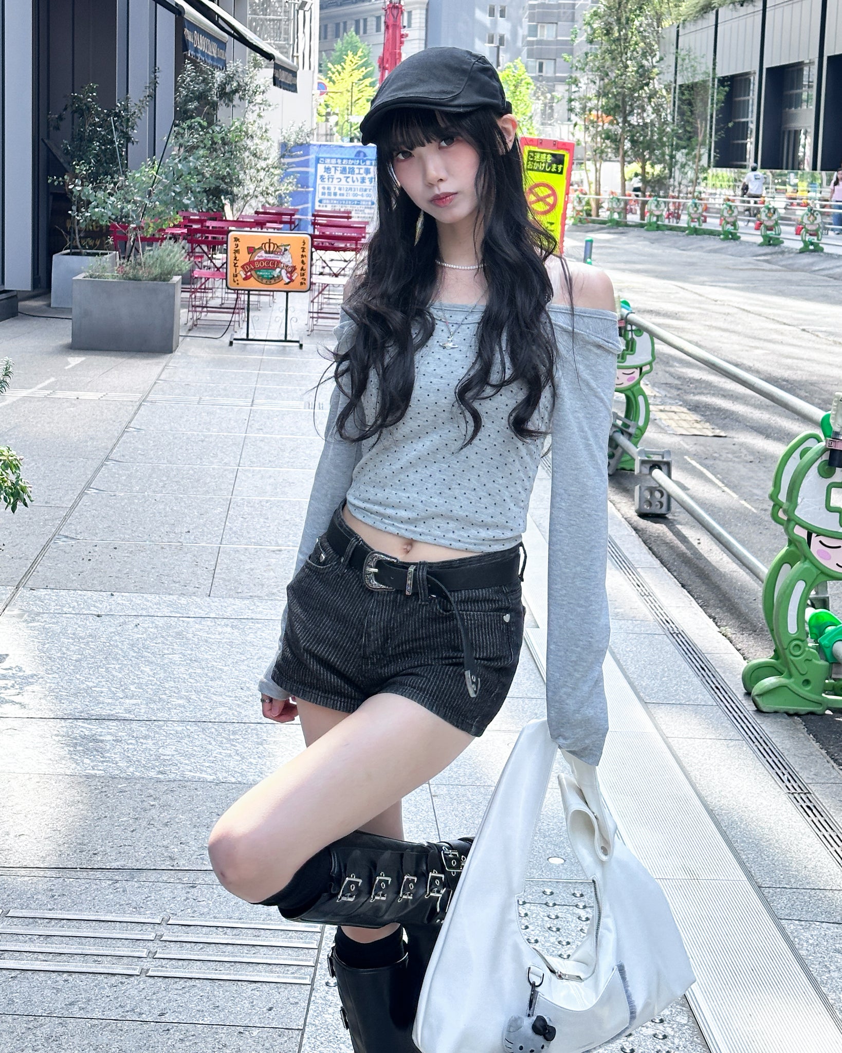 [心心銀釘] STRAIGHT STRIPES SHORTS/ 1色