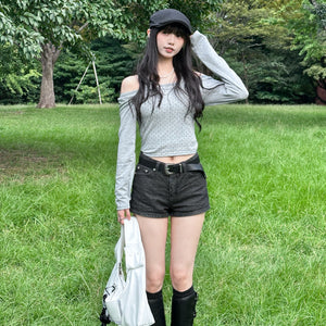 [心心銀釘] STRAIGHT STRIPES SHORTS/ 1色