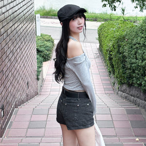 [心心銀釘] STRAIGHT STRIPES SHORTS/ 1色