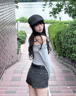 [心心銀釘] STRAIGHT STRIPES SHORTS/ 1色