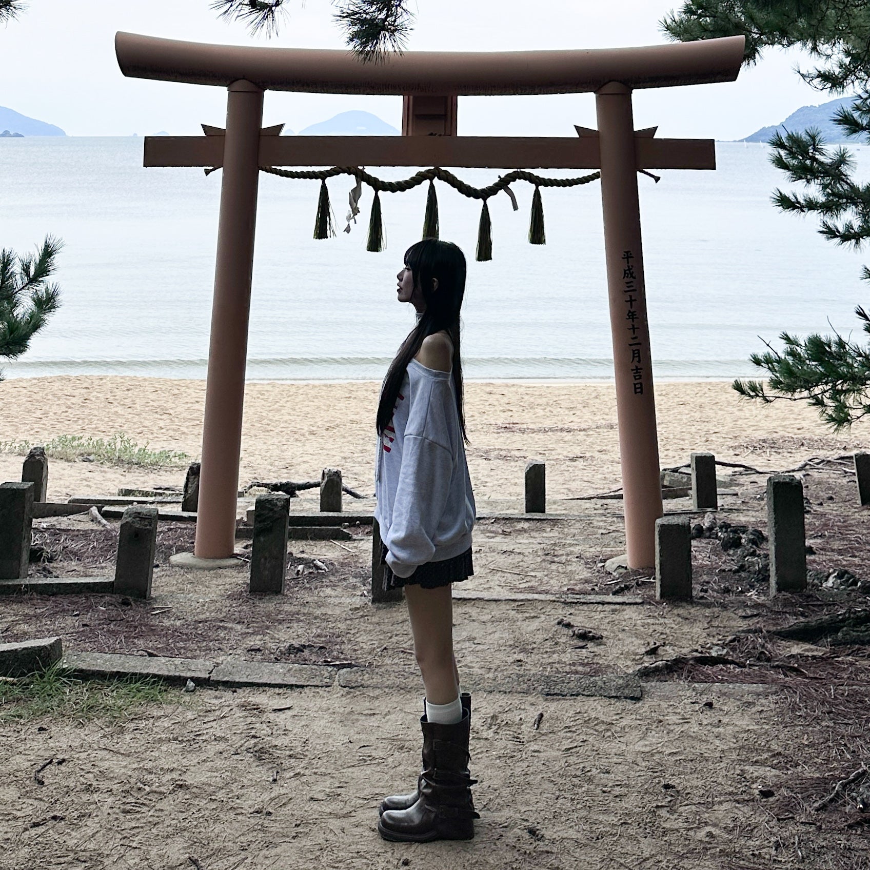 AF BOAT-NECK OFF SHOULDER SWEATSHIRT/ 2色