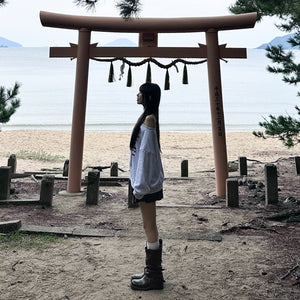AF BOAT-NECK OFF SHOULDER SWEATSHIRT/ 2色