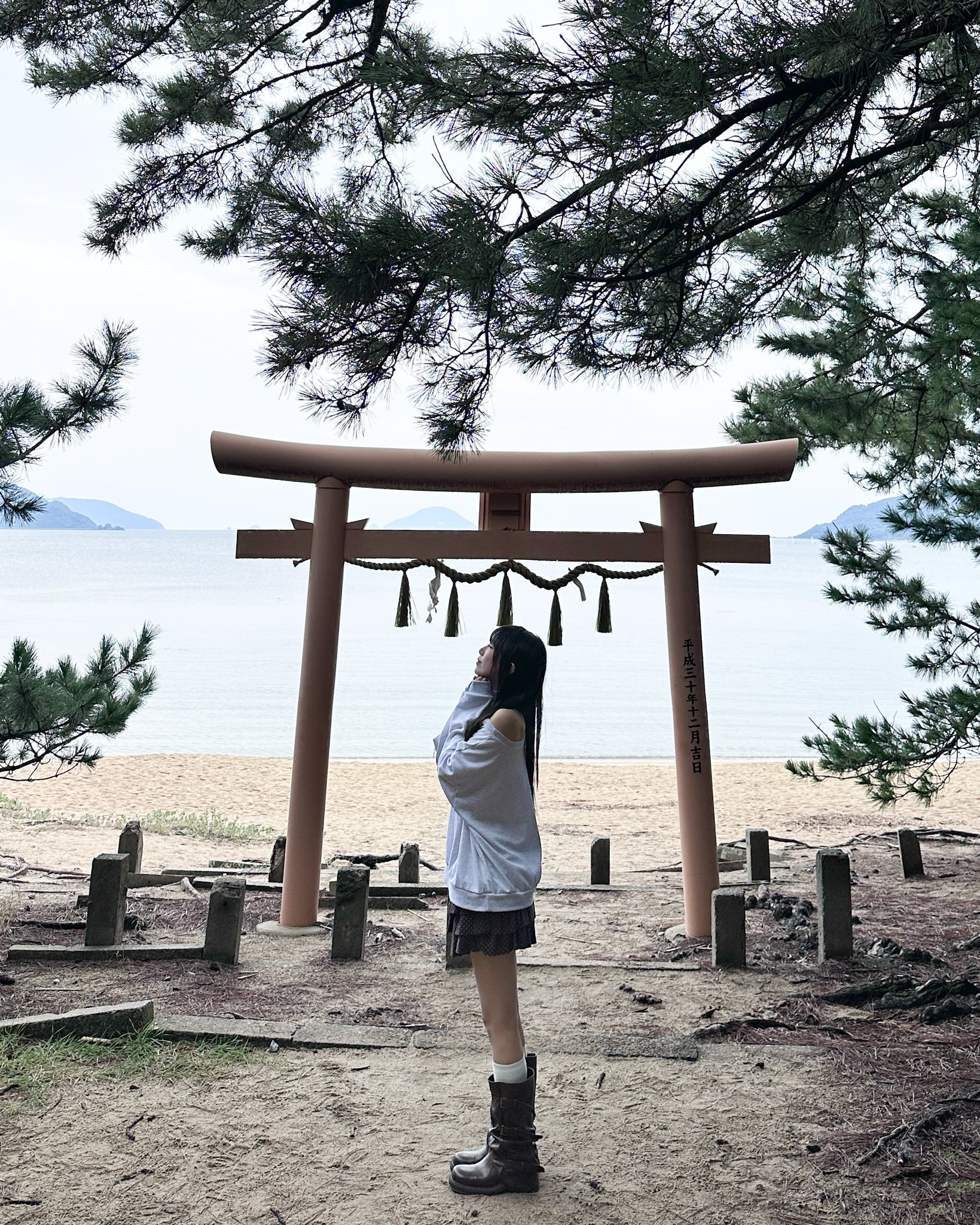 AF BOAT-NECK OFF SHOULDER SWEATSHIRT/ 2色