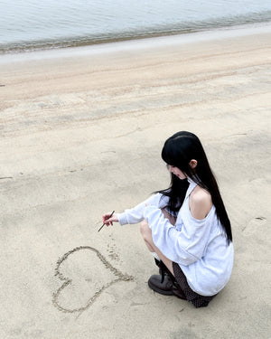 AF BOAT-NECK OFF SHOULDER SWEATSHIRT/ 2色