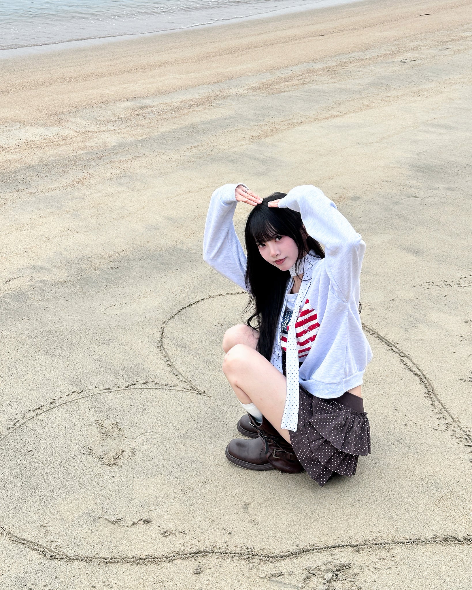 AF BOAT-NECK OFF SHOULDER SWEATSHIRT/ 2色