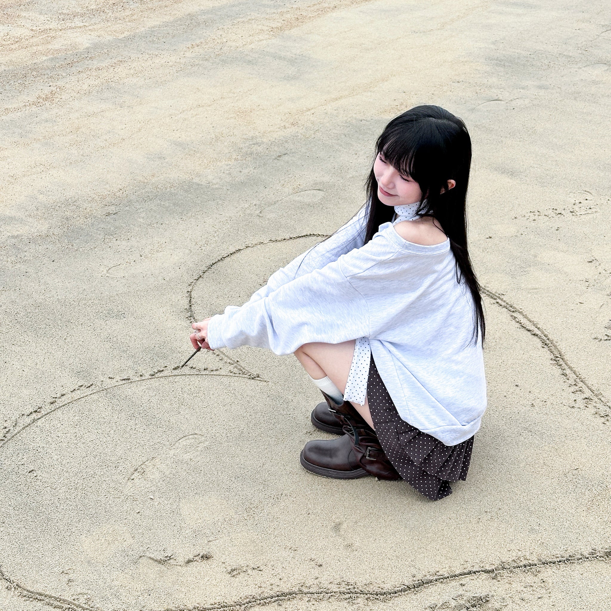 AF BOAT-NECK OFF SHOULDER SWEATSHIRT/ 2色