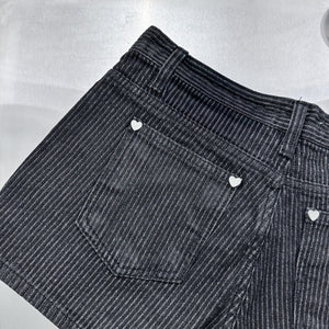 [心心銀釘] STRAIGHT STRIPES SHORTS/ 1色