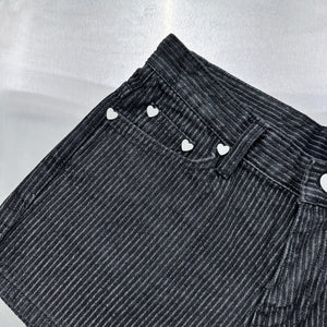 [心心銀釘] STRAIGHT STRIPES SHORTS/ 1色