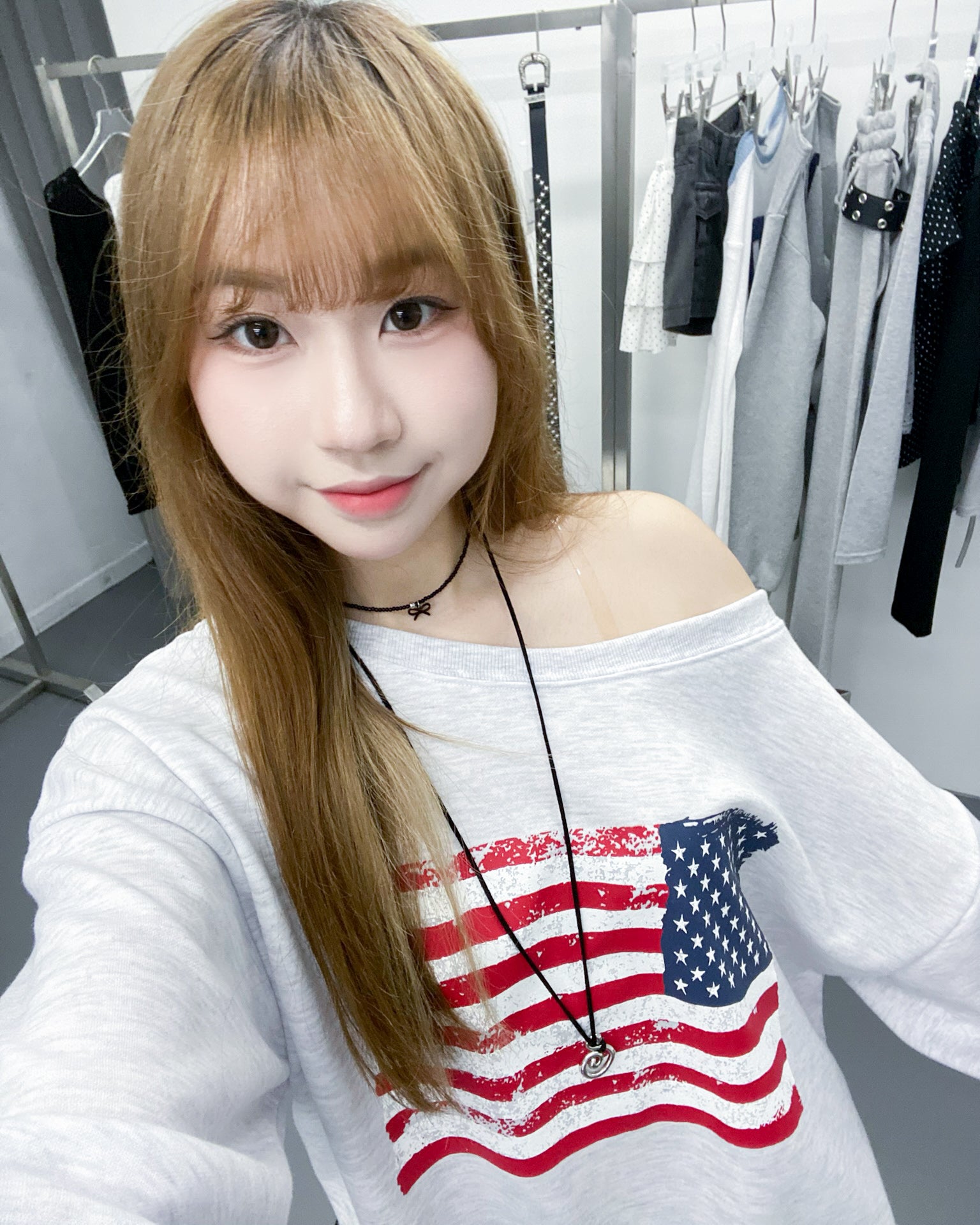 AF BOAT-NECK OFF SHOULDER SWEATSHIRT/ 2色