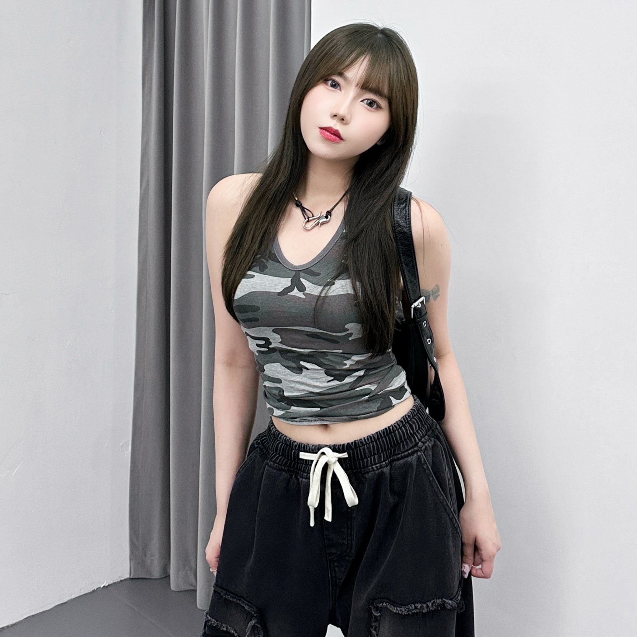 CAMOUFLAGE HALTER NECK SLEEVELESS/ 1色
