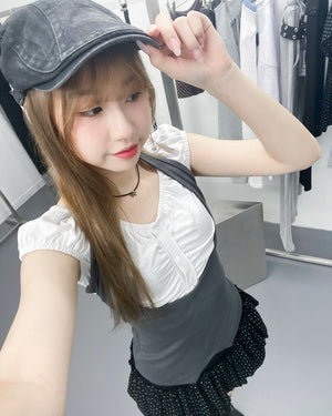 [2WAY] 假兩件HALTER TAYLOR TOP/ 2色