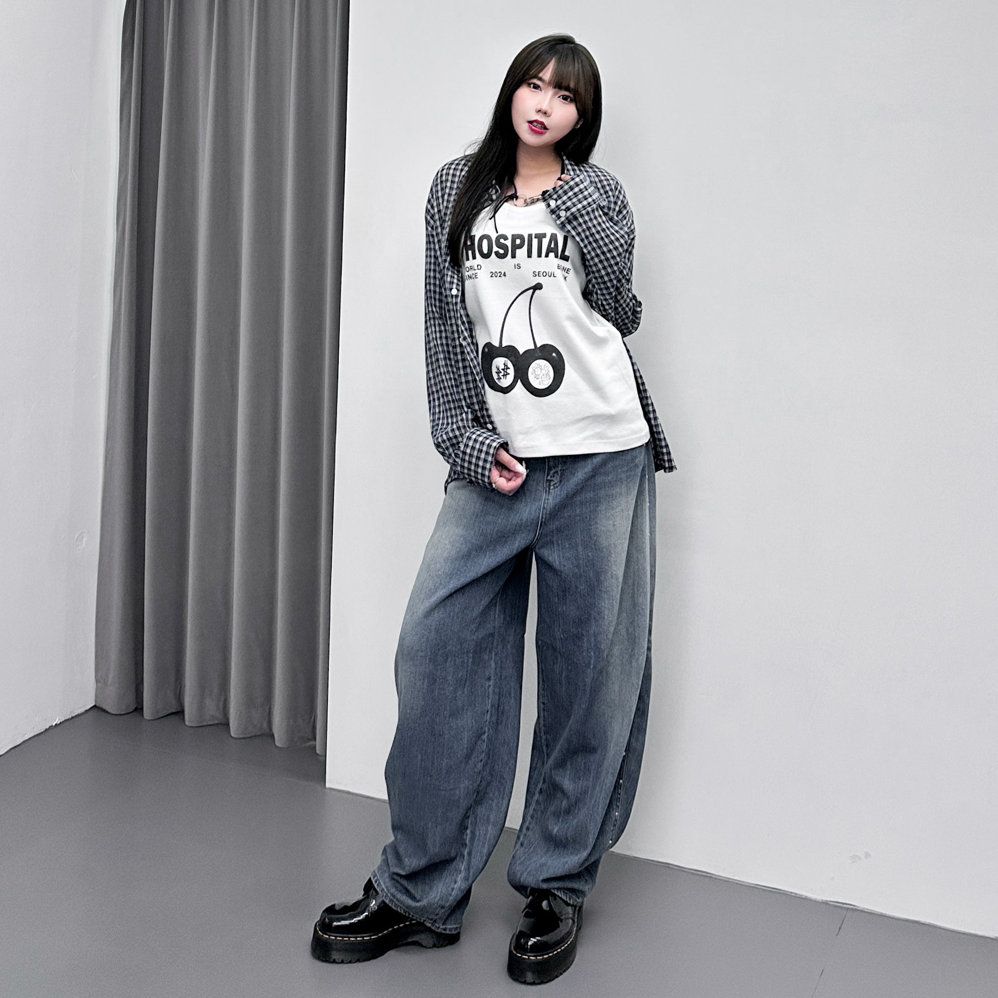 [BEST] SUMMER銀釘SLUB竹節棉輕盈薄款BALLOON DENIM PANTS/ 1色