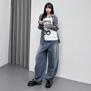 [BEST] SUMMER銀釘SLUB竹節棉輕盈薄款BALLOON DENIM PANTS/ 1色