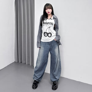 [BEST] SUMMER銀釘SLUB竹節棉輕盈薄款BALLOON DENIM PANTS/ 1色