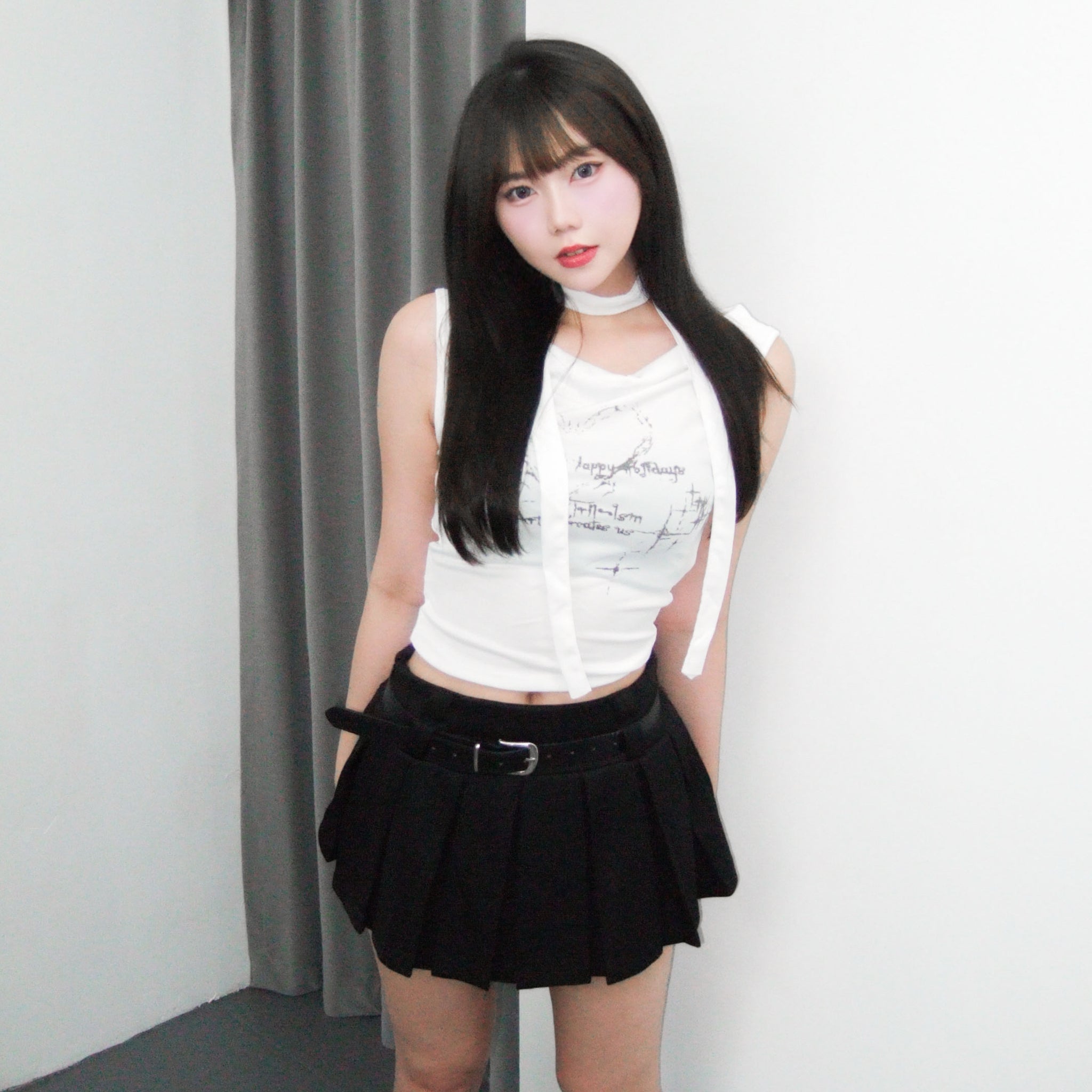 [2WAY: TANK TOP&OFF SHOULDER] SECRET ANGEL TOP WITH SCARF SET/ 1色