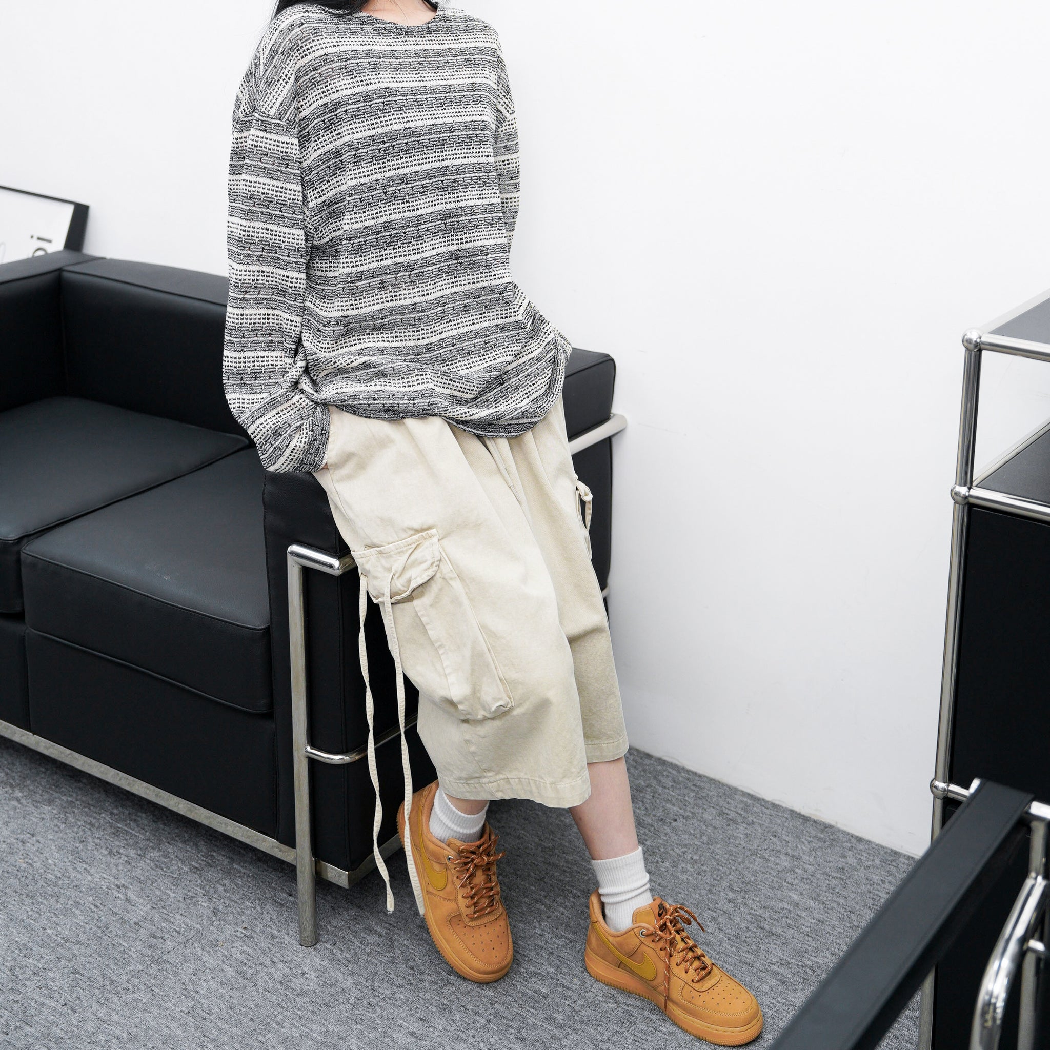[UNISEX] BEST! 混色橫間微透視長袖/ 2色