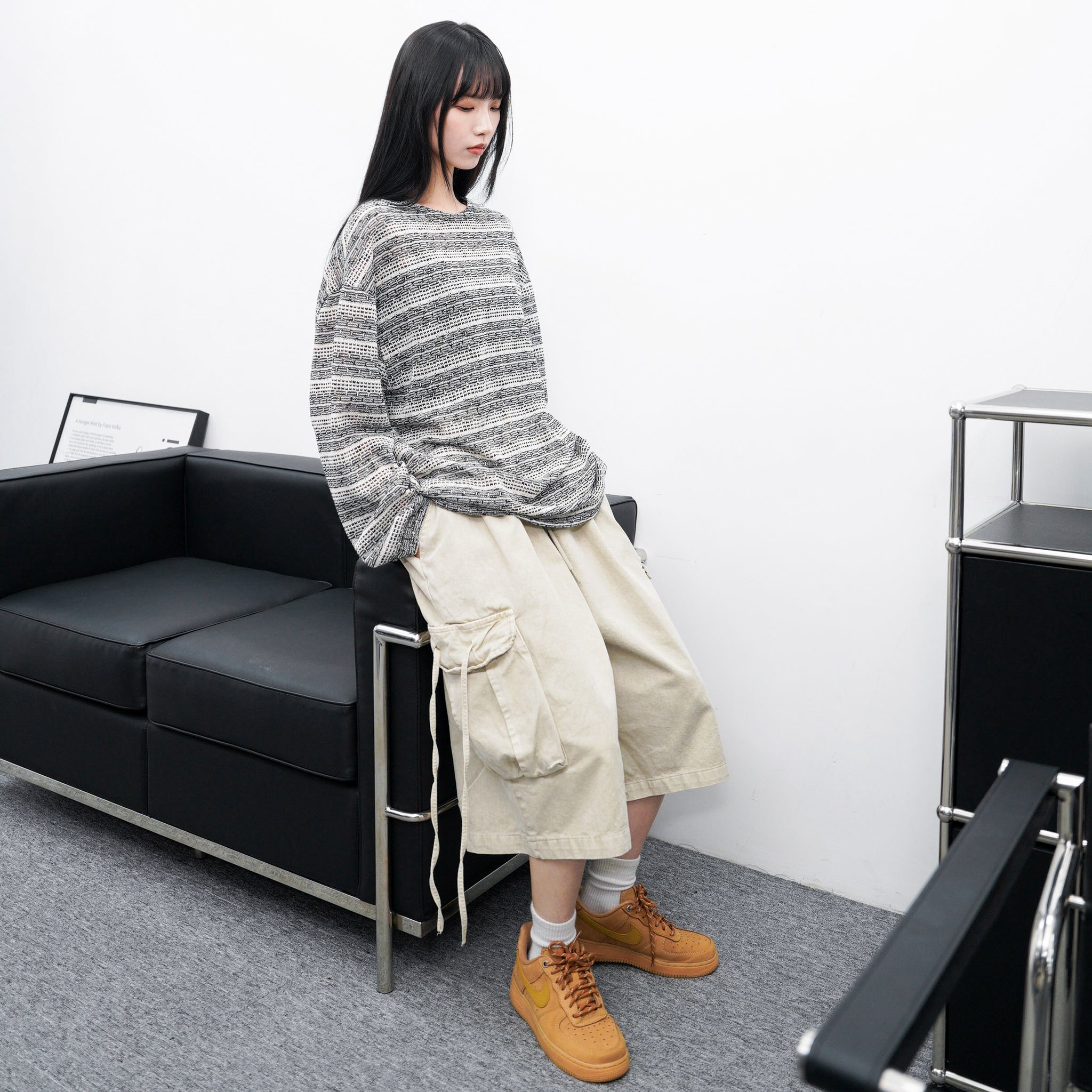 [UNISEX] 水洗BEST STRING CARGO BERMUDA PANTS/ 2色