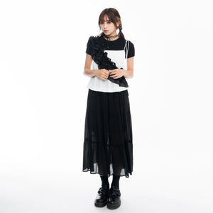 [兩用OK!] LACE LAYERED FRILL BELT/ BELT SKIRT/ 2色