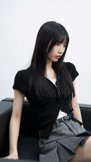 [BEST] PIGMENT PLEATED MINI SKIRT BELT SET/ 3色