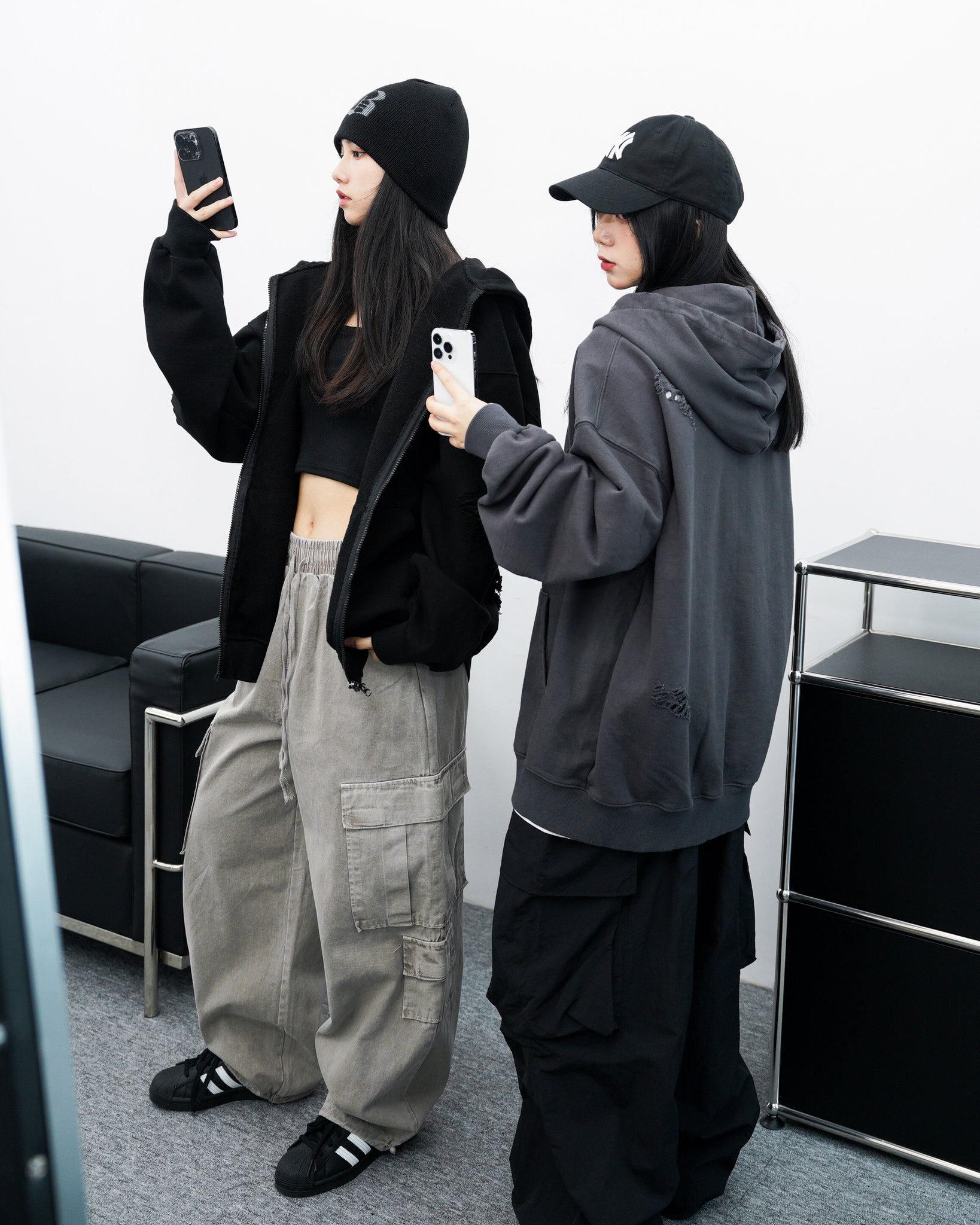 [UNISEX] Pigment Washed Multi Cargo Pants/ 2色